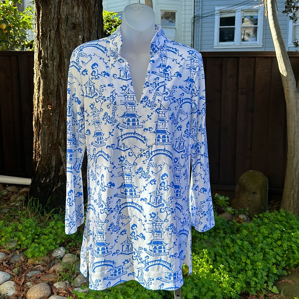 Jude Connally Chris Chinoiserie White Peri Top